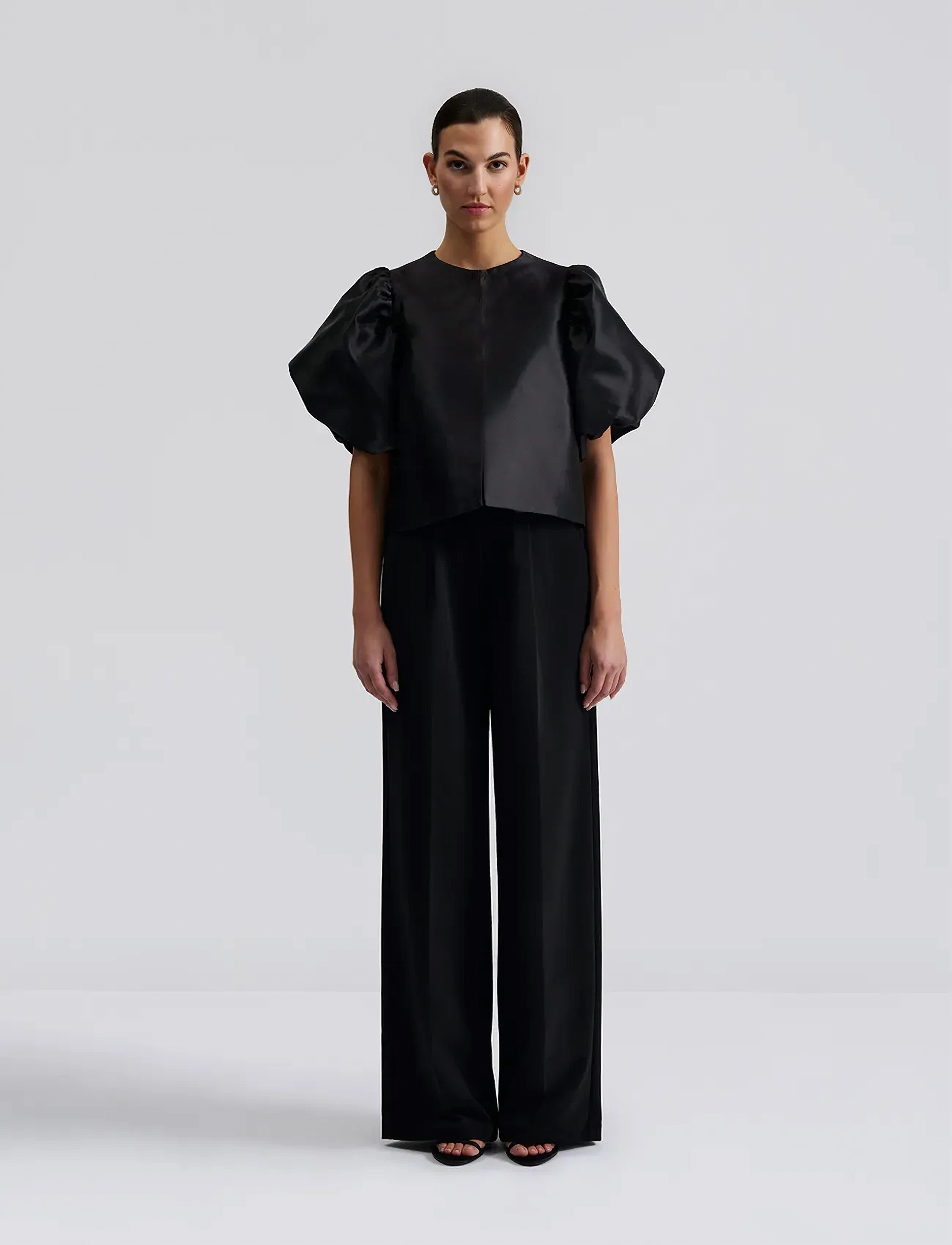 Malina Cleo Blouse, XXS, Black, Bluser > Kortærmede, Dame
