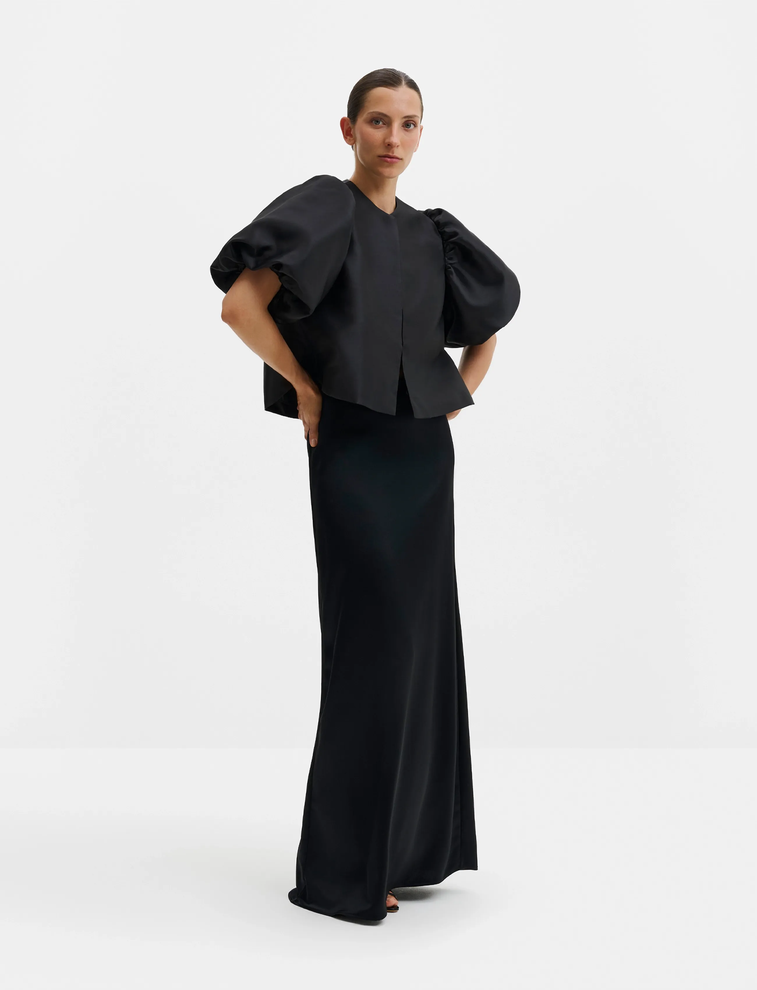 Malina Cleo Blouse - Short-sleeved blouses - BLACK / black