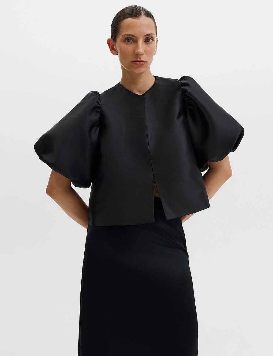 Malina - Cleo Blouse - palaidinės trumpomis rankovėmis - black - 3