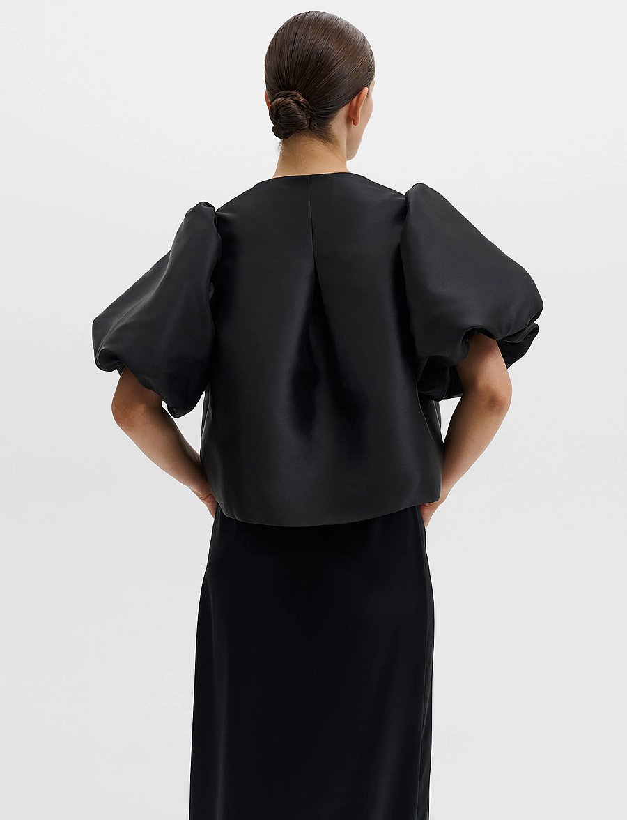 Malina - Cleo Blouse - palaidinės trumpomis rankovėmis - black - 5