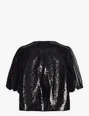 Malina - Cleo pouf sleeve blouse - blūzes ar īsām piedurknēm - black sequin - 1