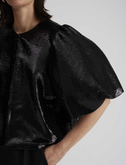 Malina - Cleo pouf sleeve blouse - blūzes ar īsām piedurknēm - black sequin - 5