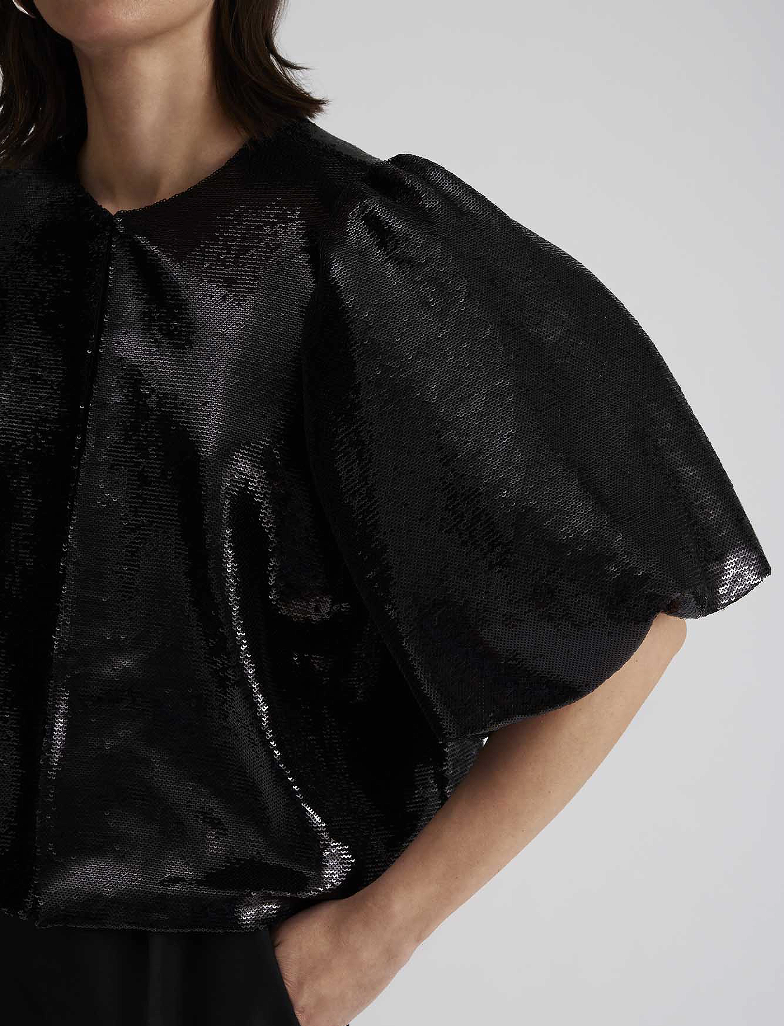 Malina - Cleo Blouse - lühikeste varrukatega pluusid - black sequin - 5