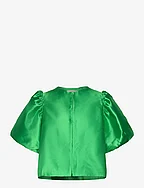 Cleo pouf sleeve blouse - BRIGHT GREEN