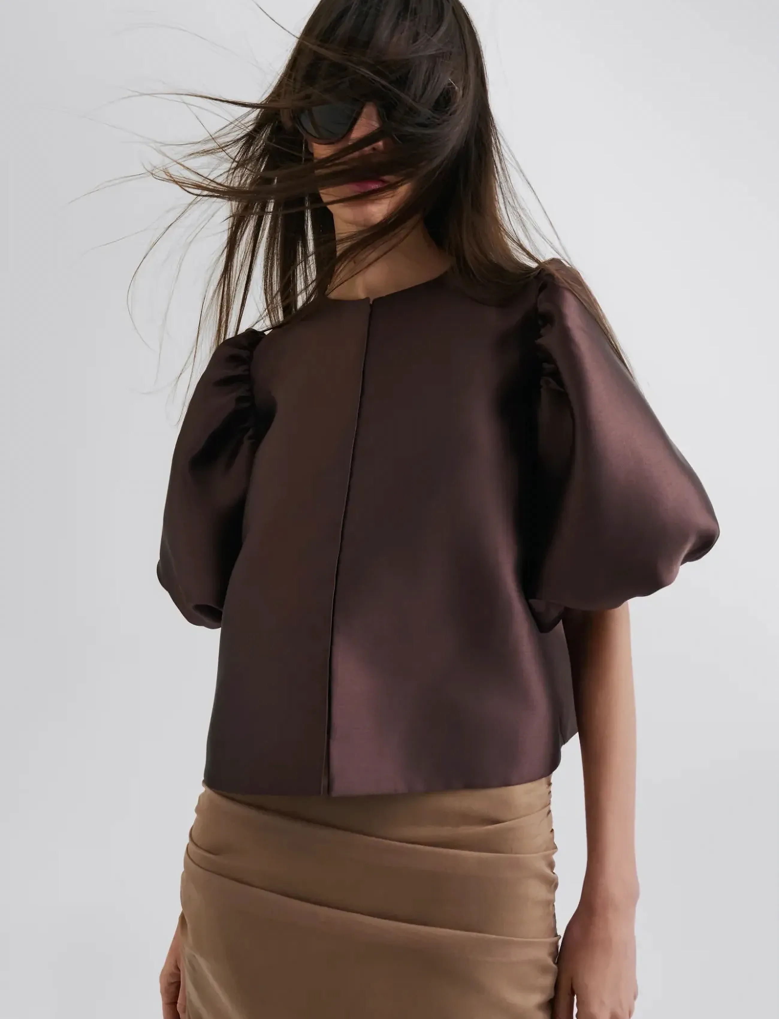 Malina - Cleo Blouse - kortærmede bluser - brown - 5