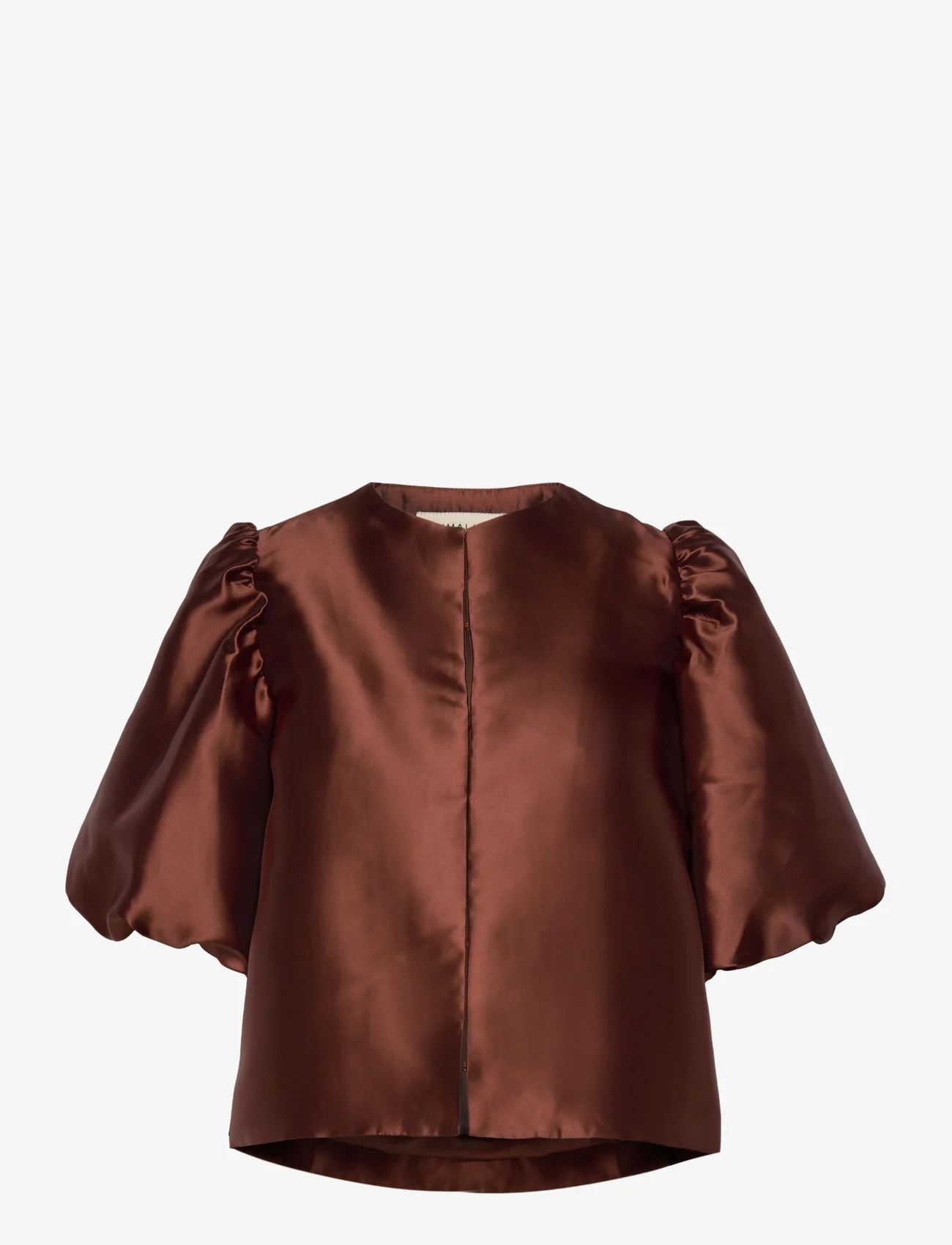 Malina - Cleo pouf sleeve blouse - blūzes ar īsām piedurknēm - cappuccino - 0