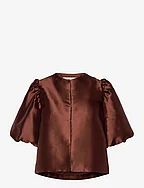 Cleo pouf sleeve blouse - CAPPUCCINO