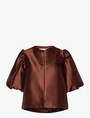 Malina - Cleo pouf sleeve blouse - lyhythihaiset puserot - cappuccino - 0