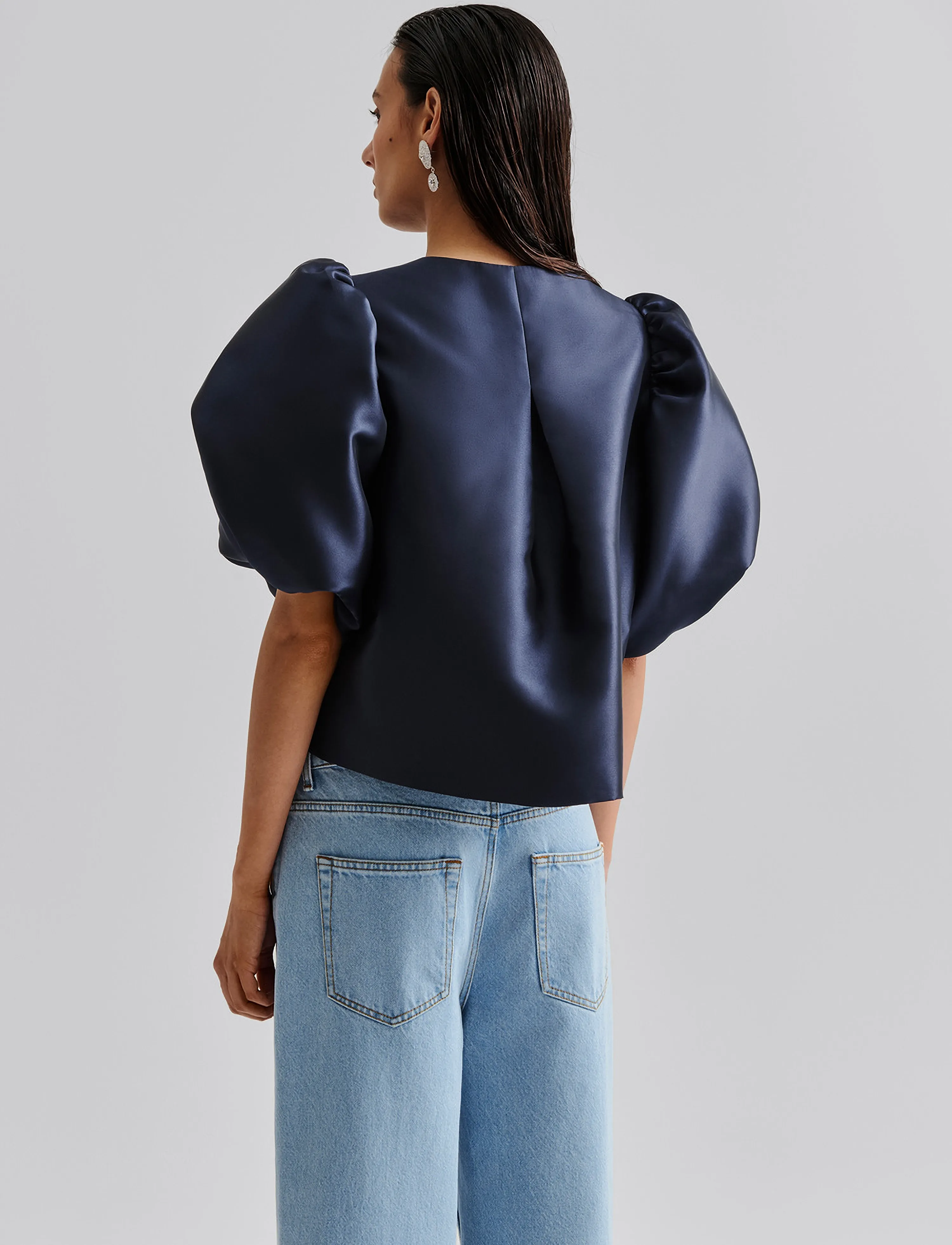 Malina - Cleo Blouse - kortærmede bluser - dark blue - 4