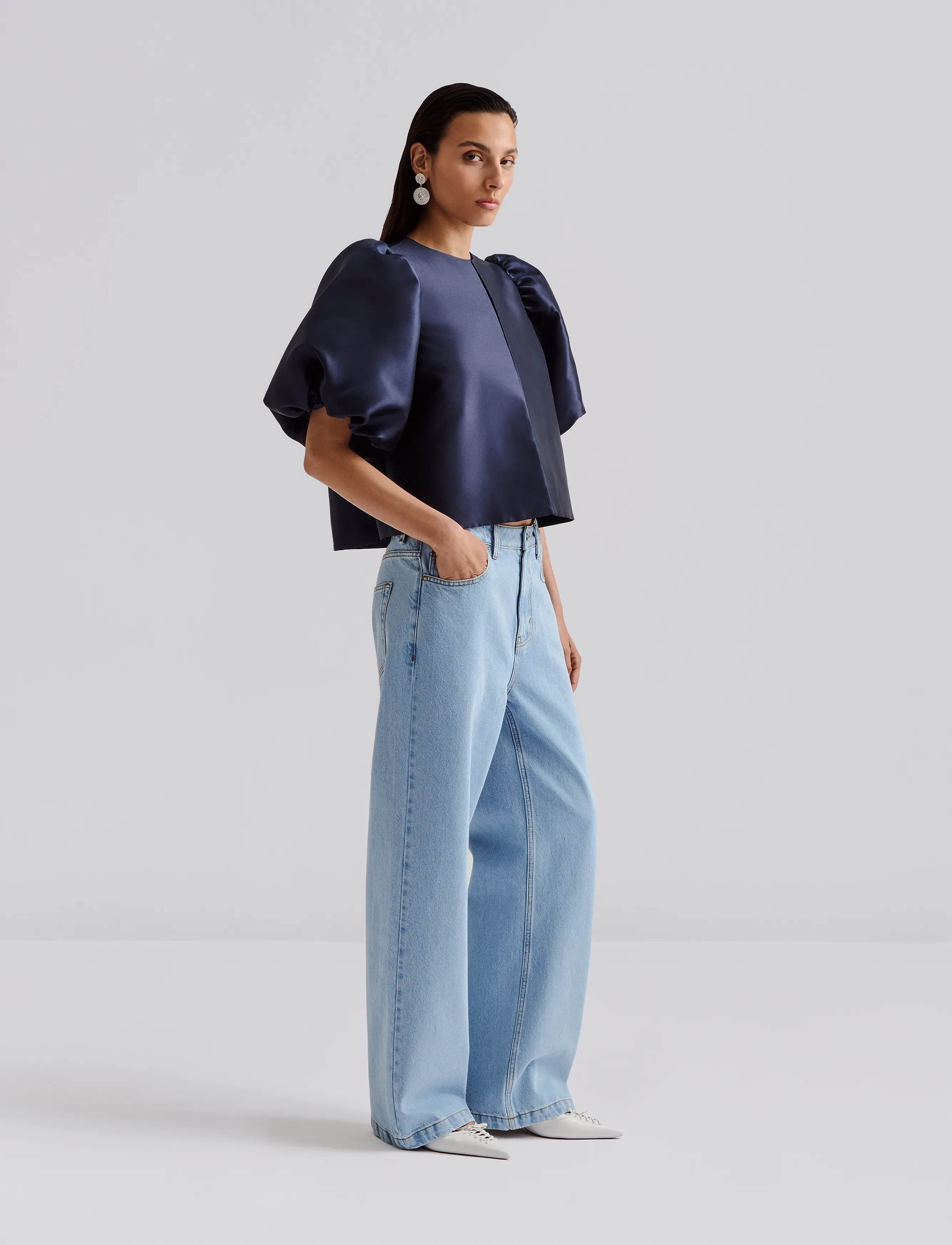 Malina - Cleo Blouse - kortærmede bluser - dark blue - 5
