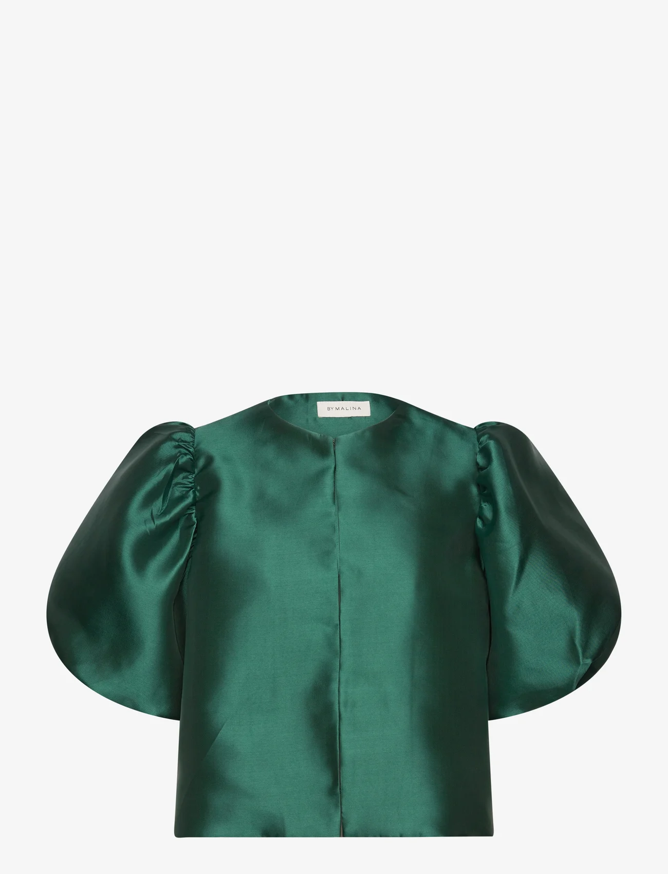 Malina - Cleo pouf sleeve blouse - blouses korte mouwen - dark green - 0