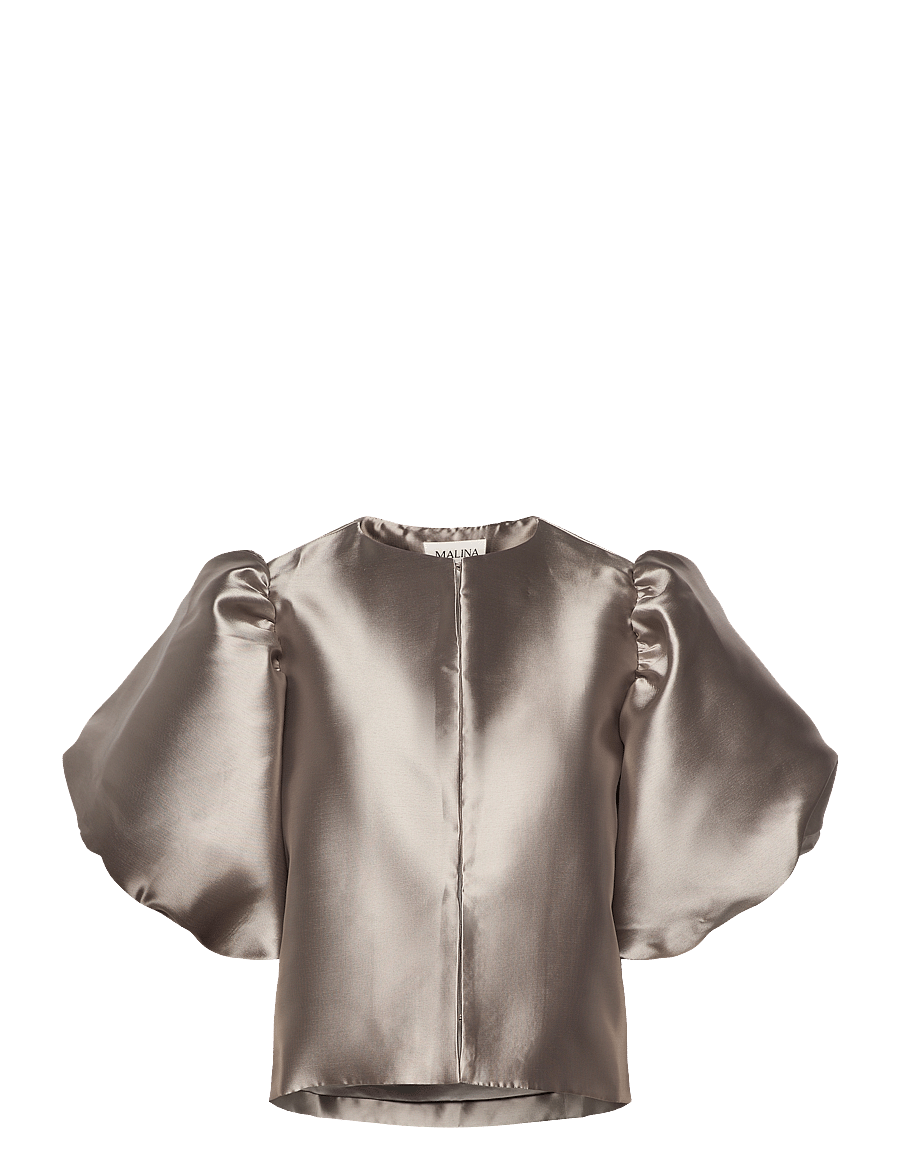 Malina - Cleo Blouse - kortärmade blusar - grey - 1