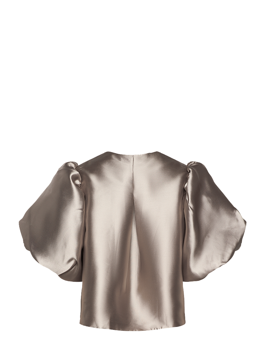 Malina - Cleo Blouse - kortärmade blusar - grey - 2