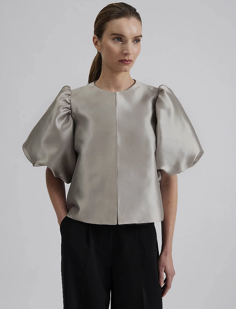 Malina - Cleo Blouse - kortærmede bluser - grey - 3