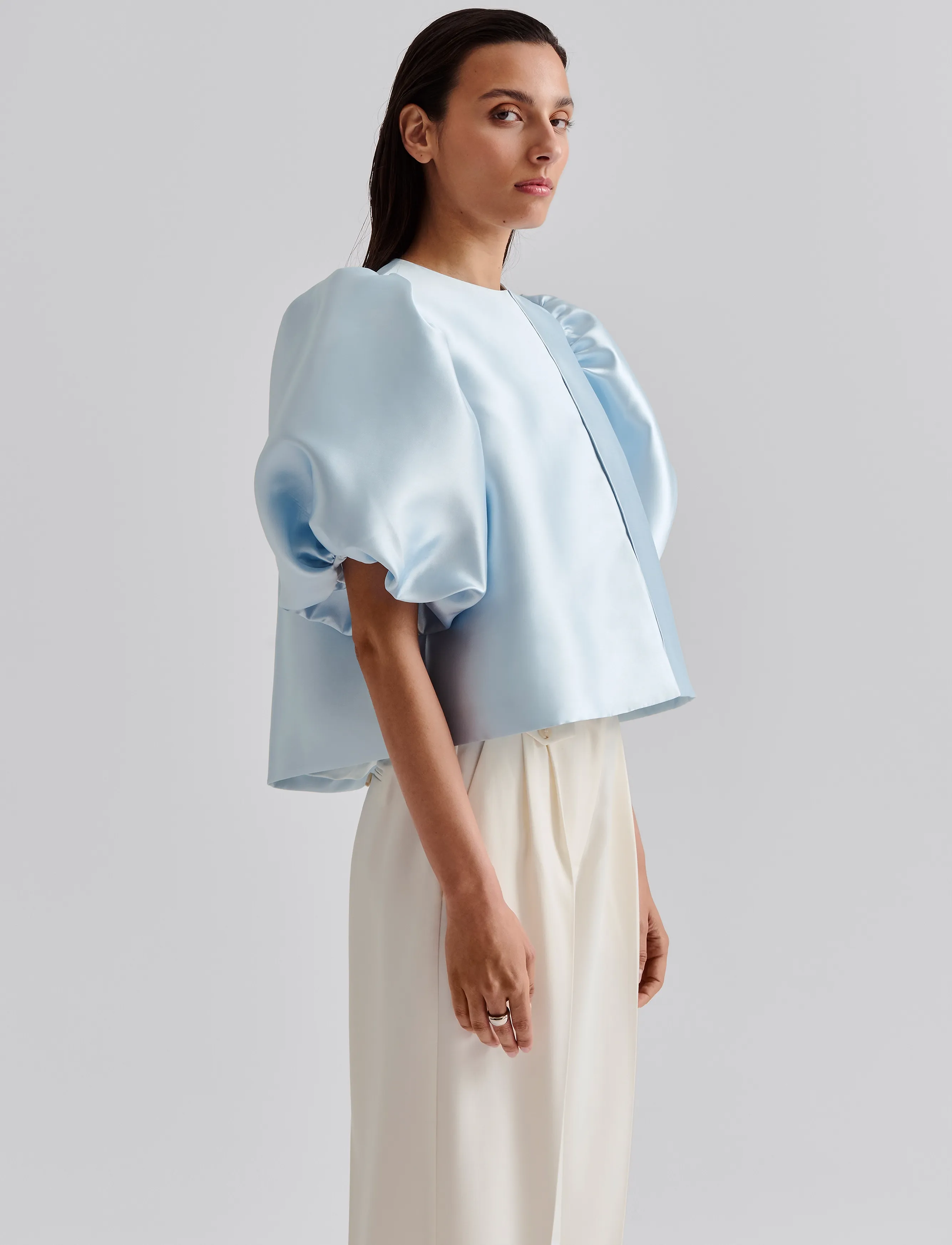 Malina - Cleo Blouse - kortærmede bluser - ice blue - 5