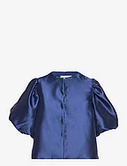 Cleo pouf sleeve blouse - INDIGO