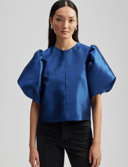 Malina - Cleo pouf sleeve blouse - lyhythihaiset puserot - indigo - 4