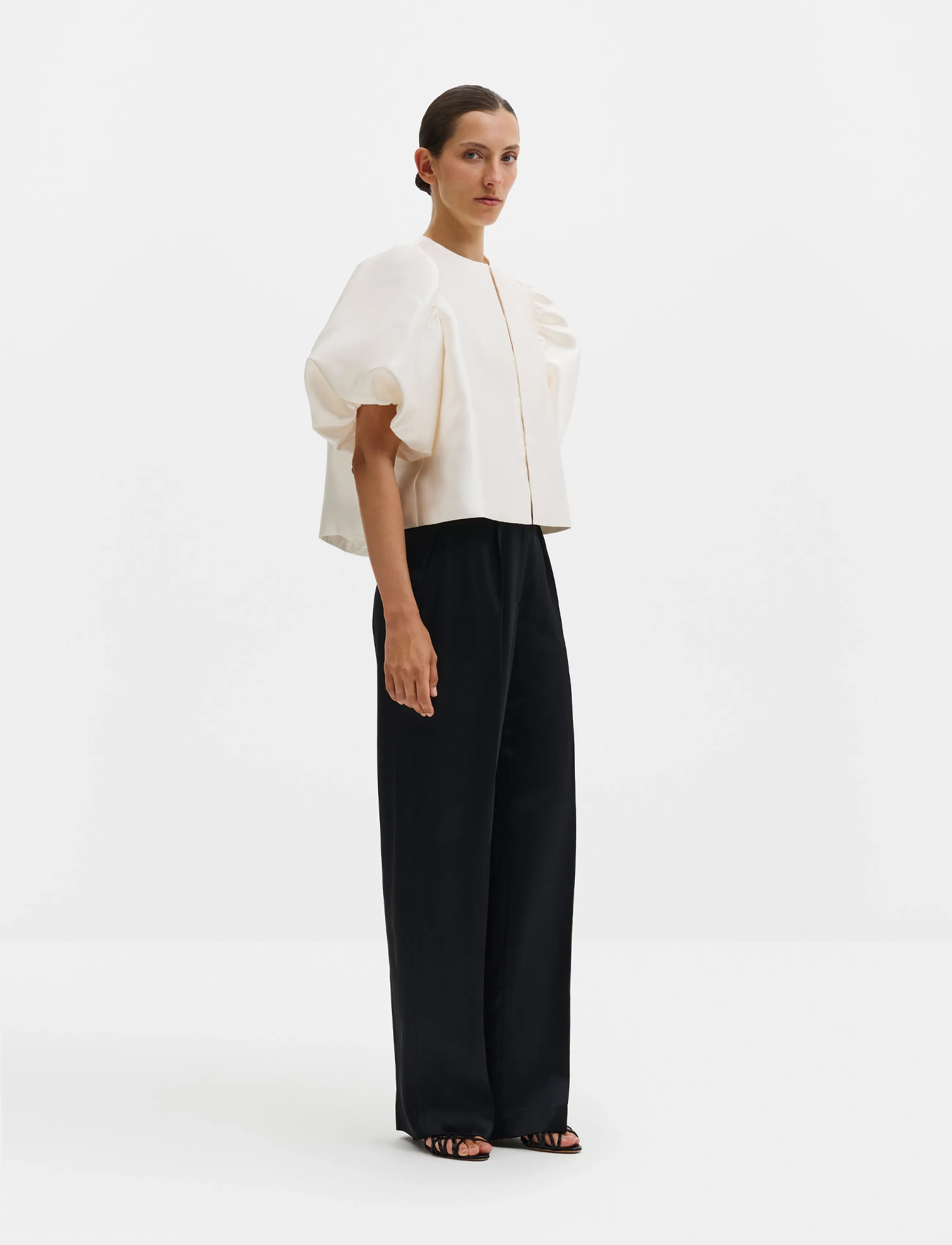 Malina Cleo Blouse - Short-sleeved blouses - IVORY / white