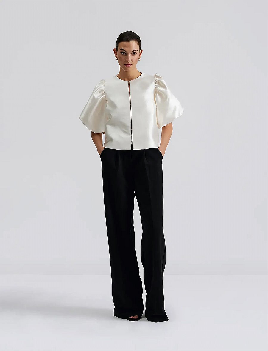 Malina - Cleo Blouse - lyhythihaiset puserot - ivory - 4