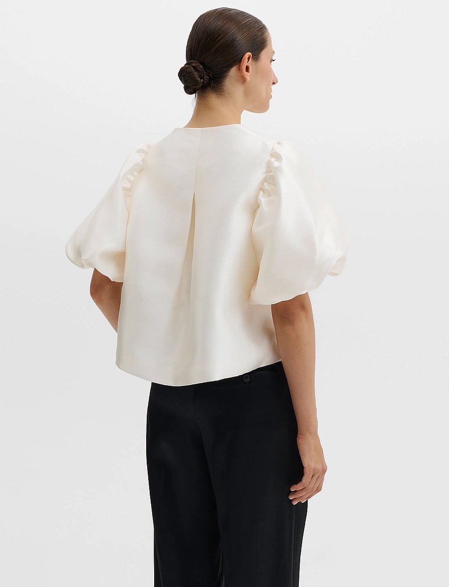 Malina - Cleo Blouse - kortärmade blusar - ivory - 4
