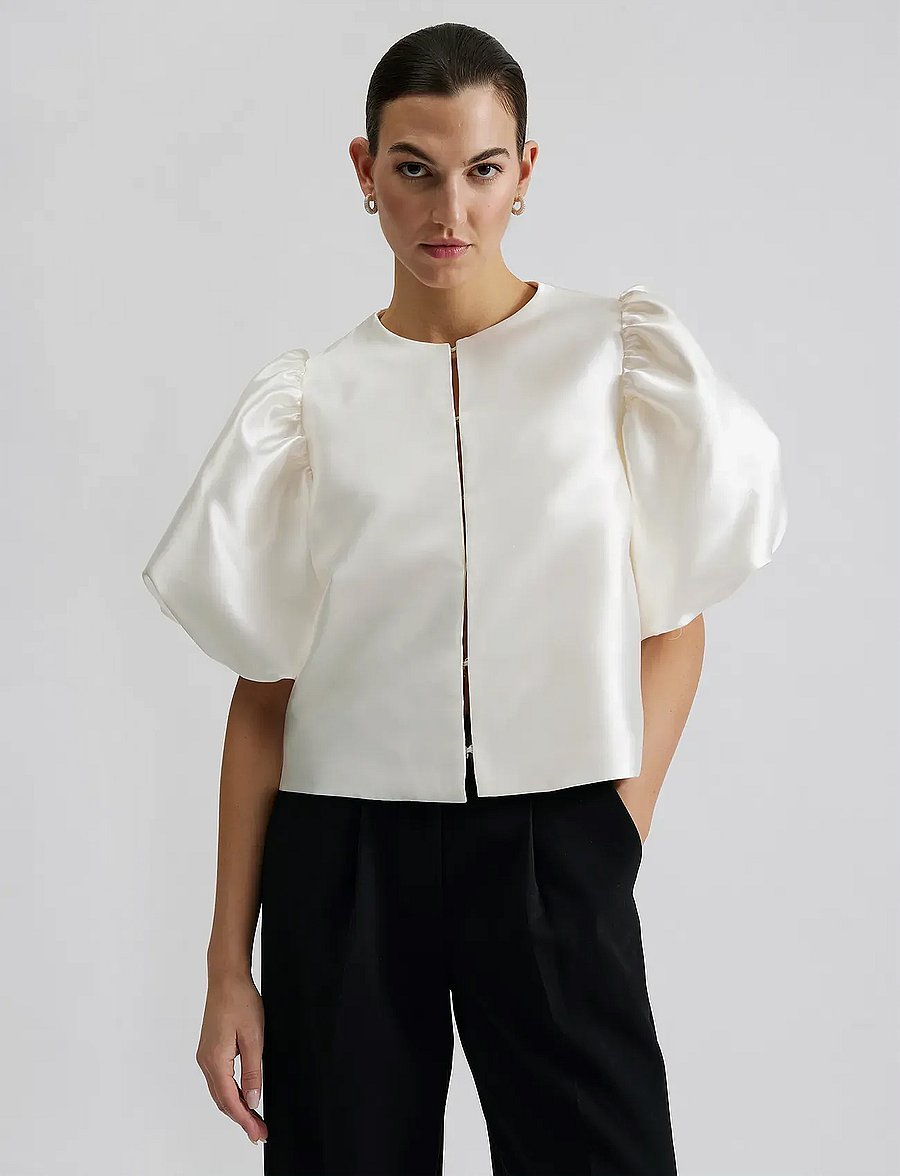 Malina - Cleo Blouse - lyhythihaiset puserot - ivory - 5