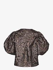 Malina - Cleo pouf sleeve blouse - blouses korte mouwen - metallic smoke - 1