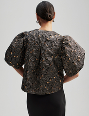 Malina - Cleo pouf sleeve blouse - short-sleeved blouses - metallic smoke - 3