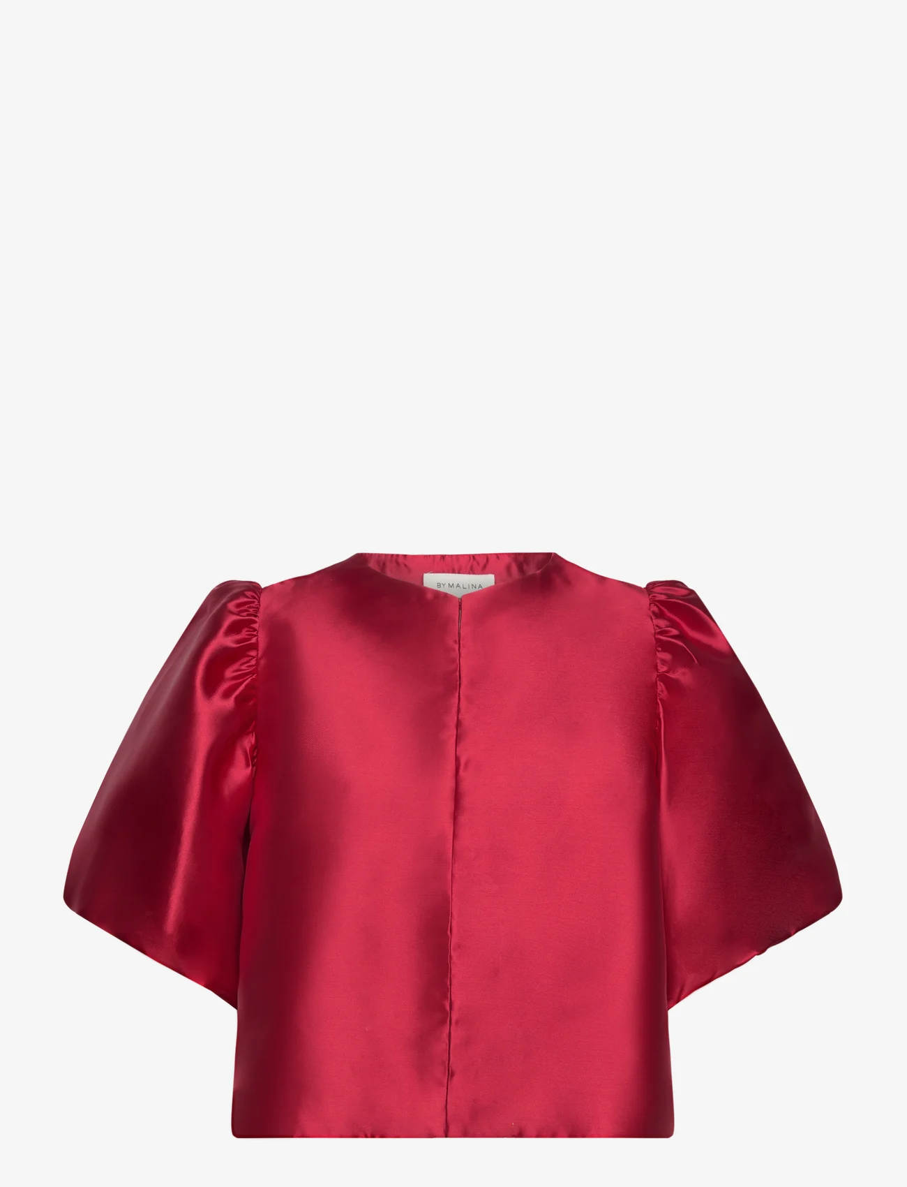 Malina - Cleo pouf sleeve blouse - kortermede bluser - red - 0