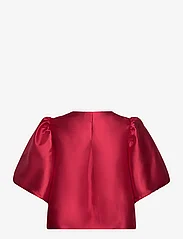 Malina - Cleo pouf sleeve blouse - blouses korte mouwen - red - 1