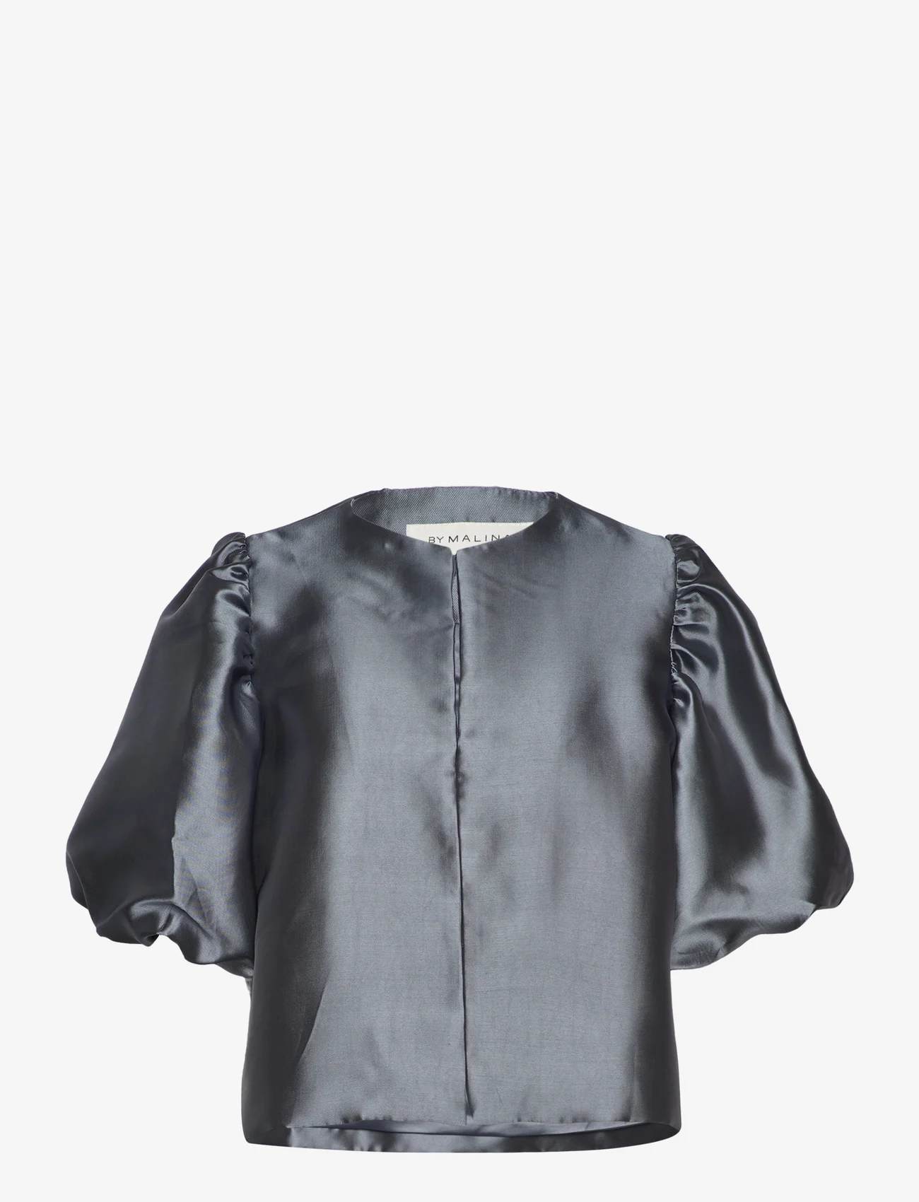 Malina - Cleo pouf sleeve blouse - kurzämlige blusen - smoke - 0
