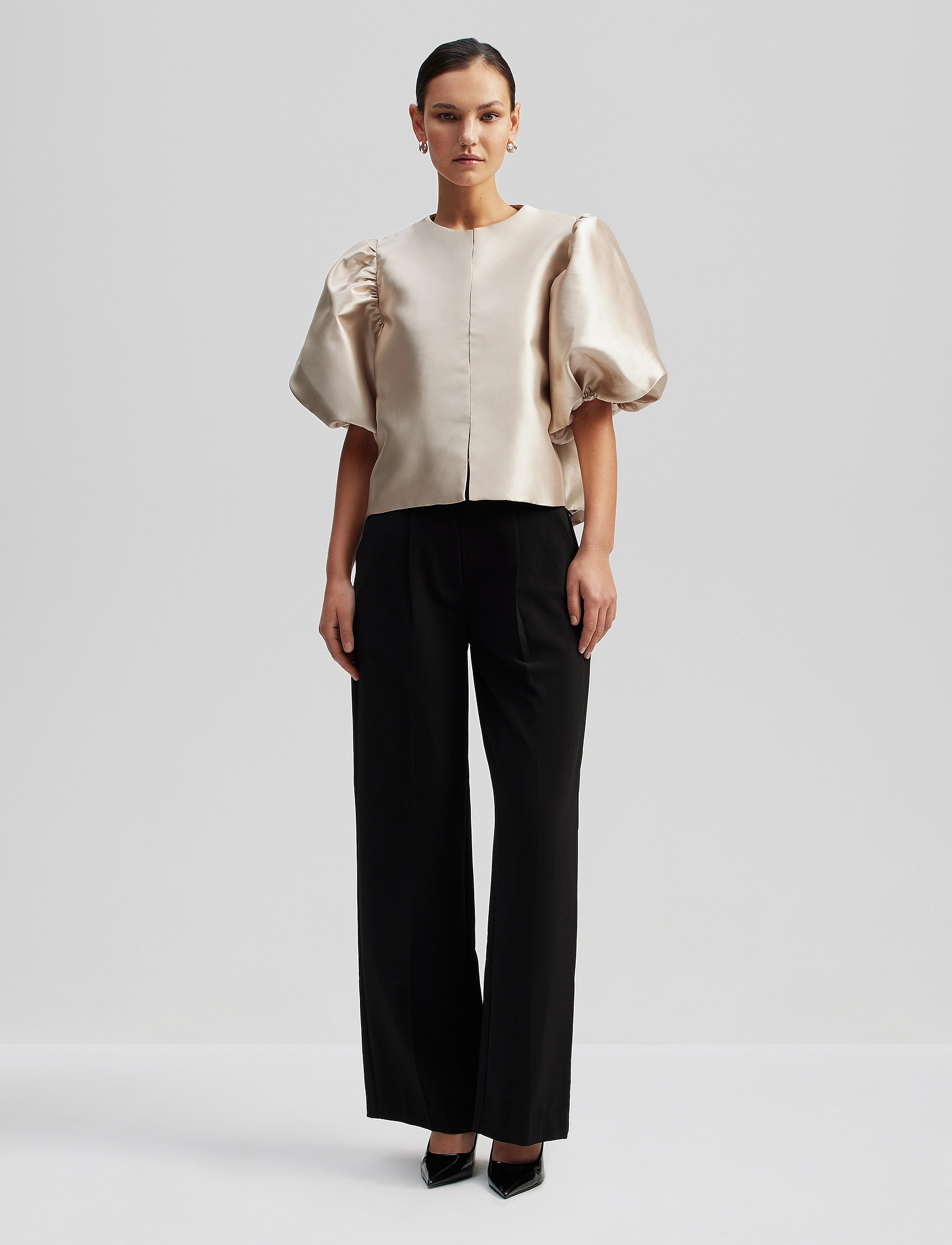 Malina Cleo Blouse, L, Blouses, Beige - Short-sleeved, Frauen