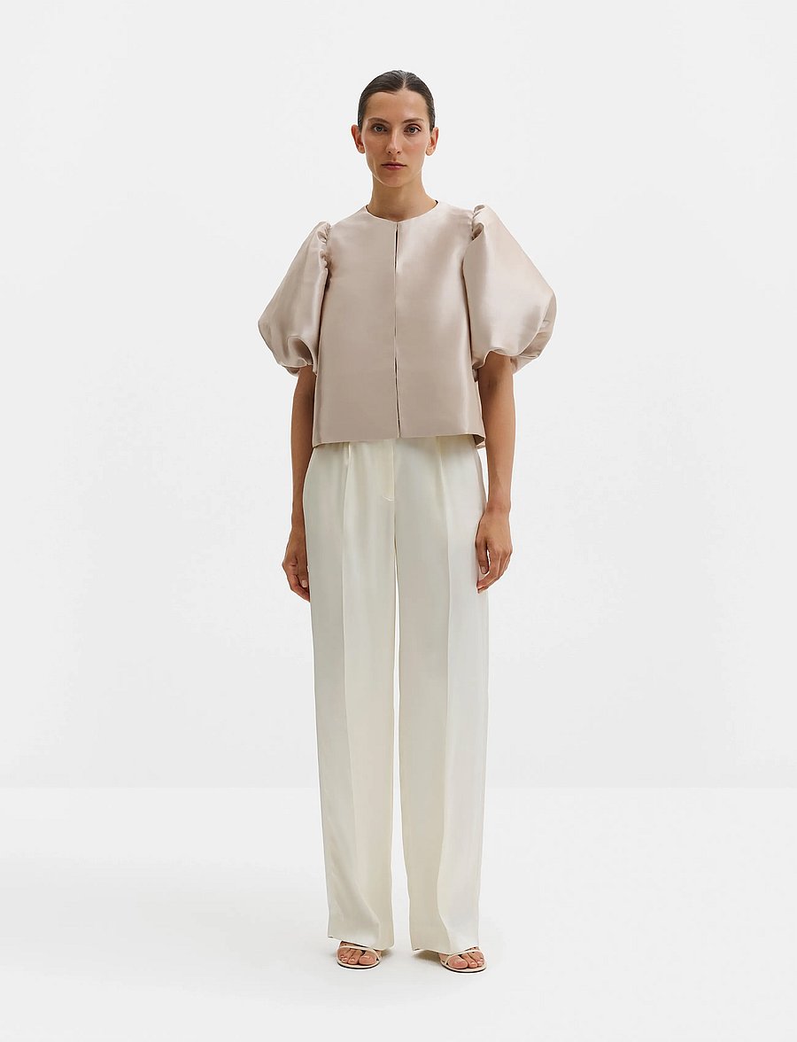 Malina - Cleo Blouse - kortærmede bluser - soft beige - 0