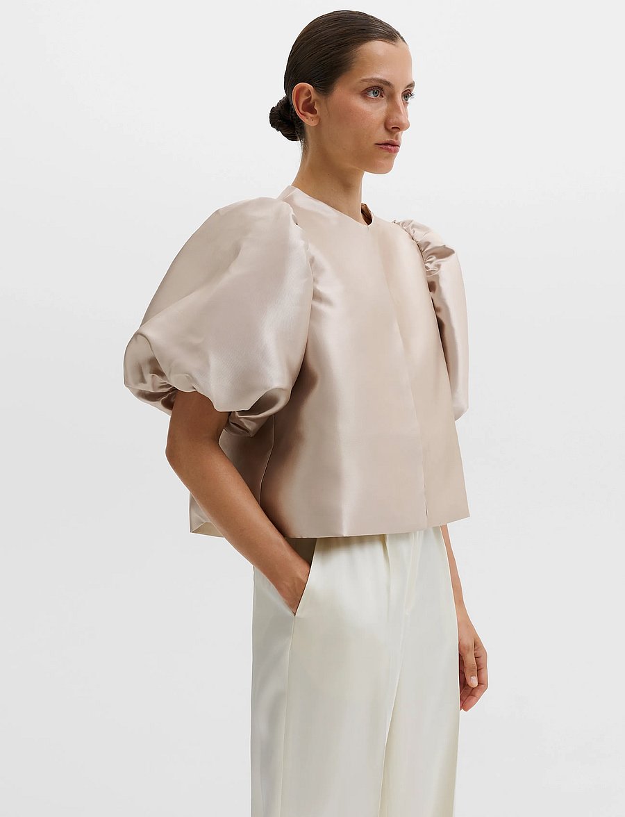 Malina - Cleo Blouse - kortærmede bluser - soft beige - 3