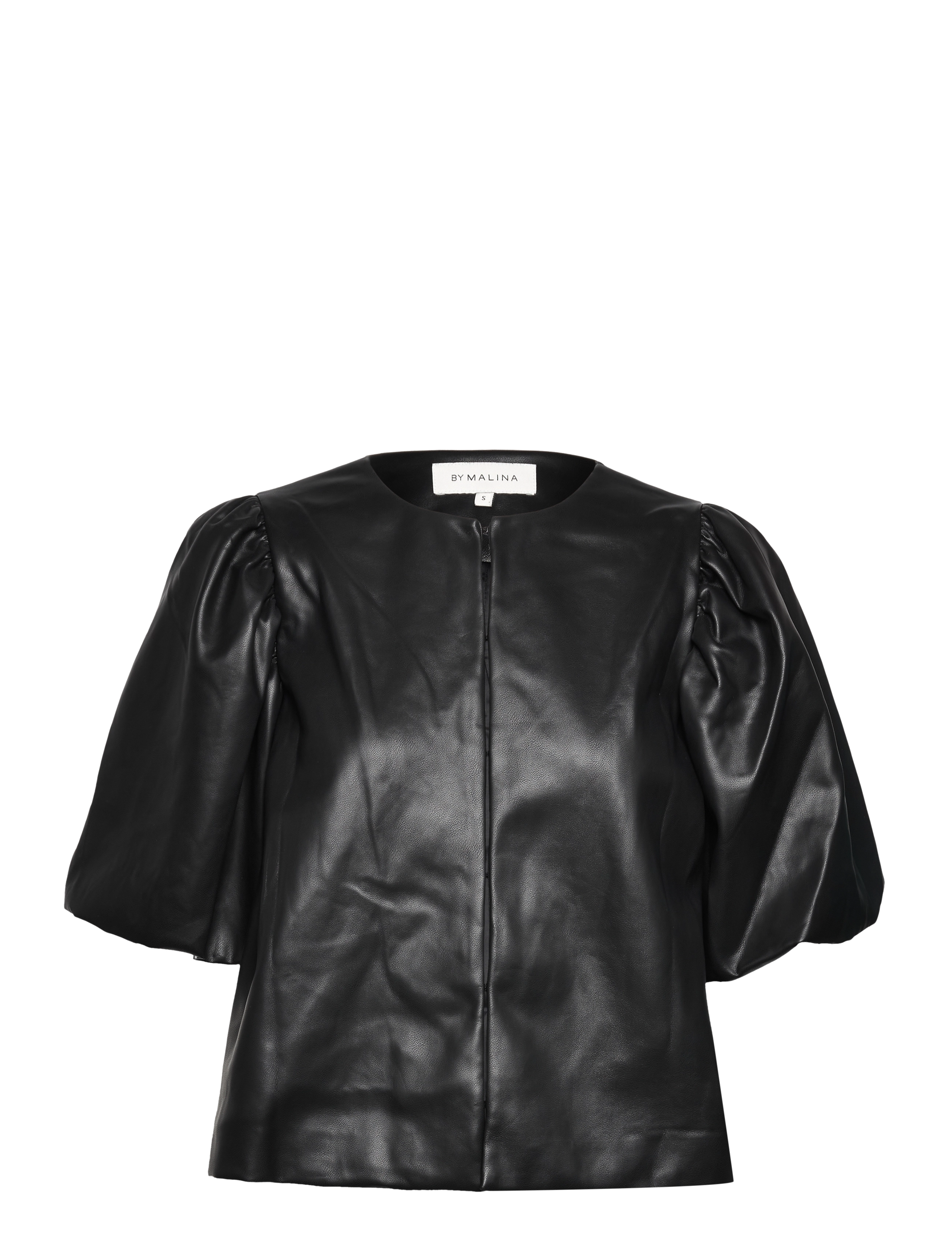 Malina - Cleo Blouse - kortærmede bluser - vegan leather black - 1