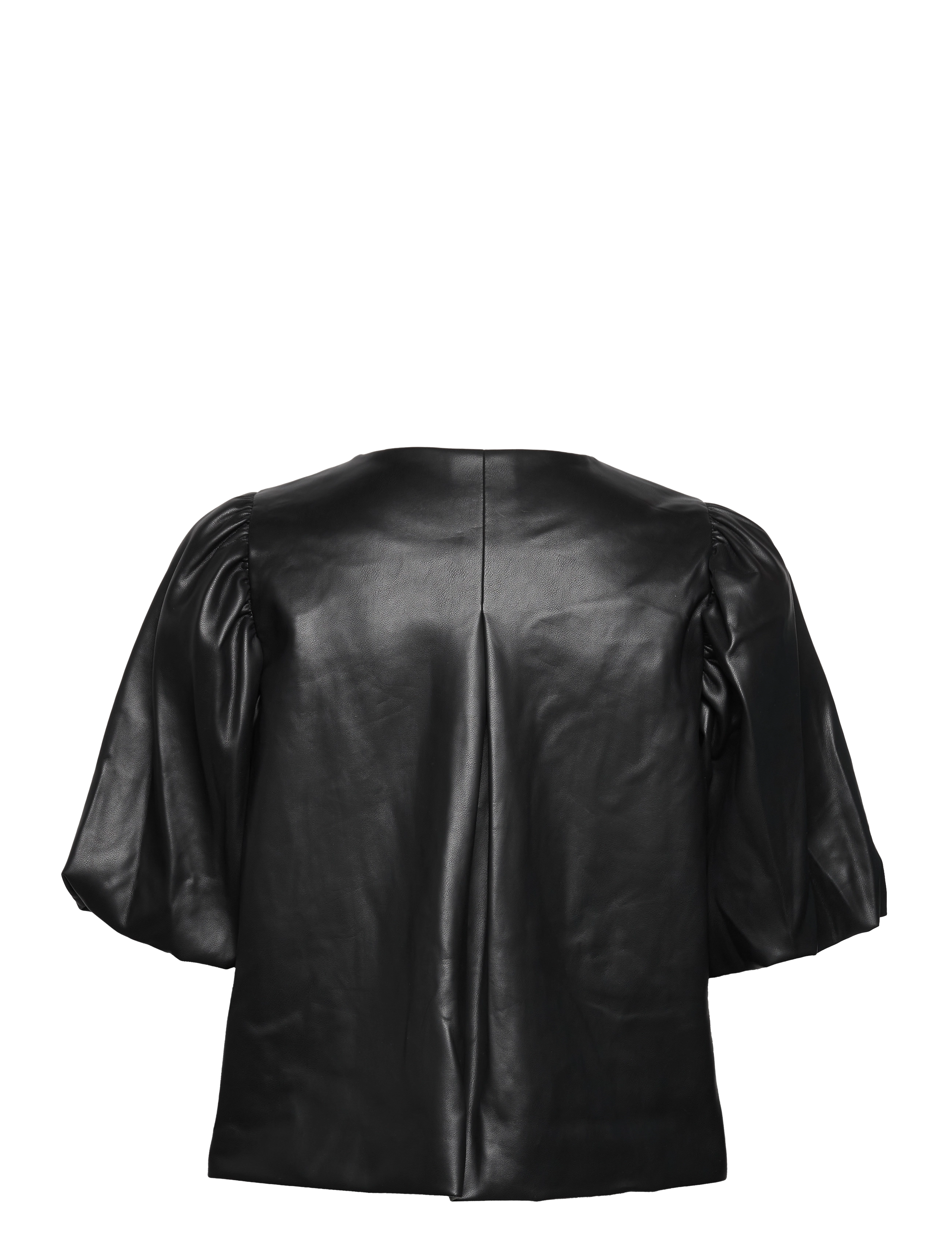 Malina - Cleo Blouse - kortærmede bluser - vegan leather black - 2