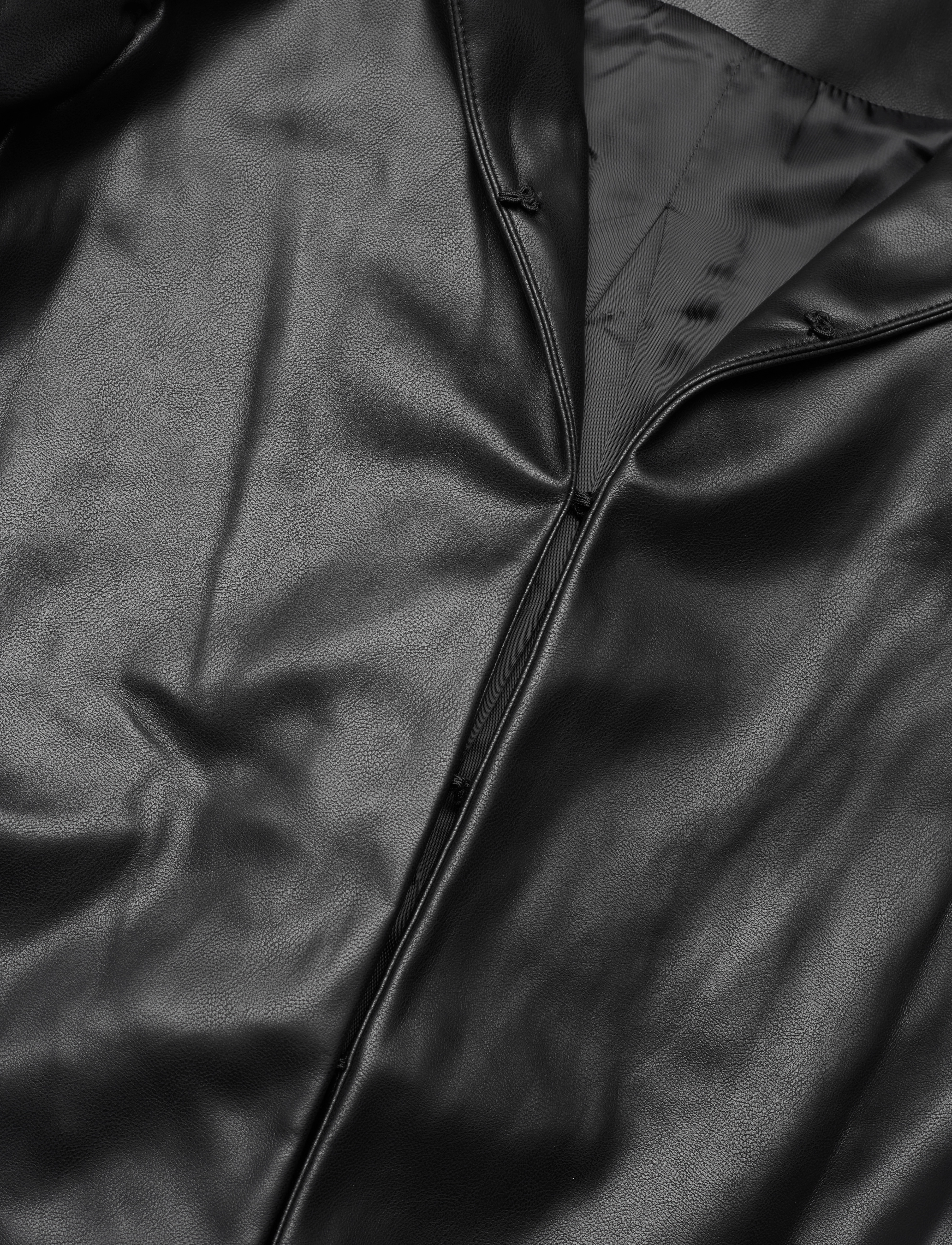 Malina - Cleo Blouse - kortærmede bluser - vegan leather black - 5
