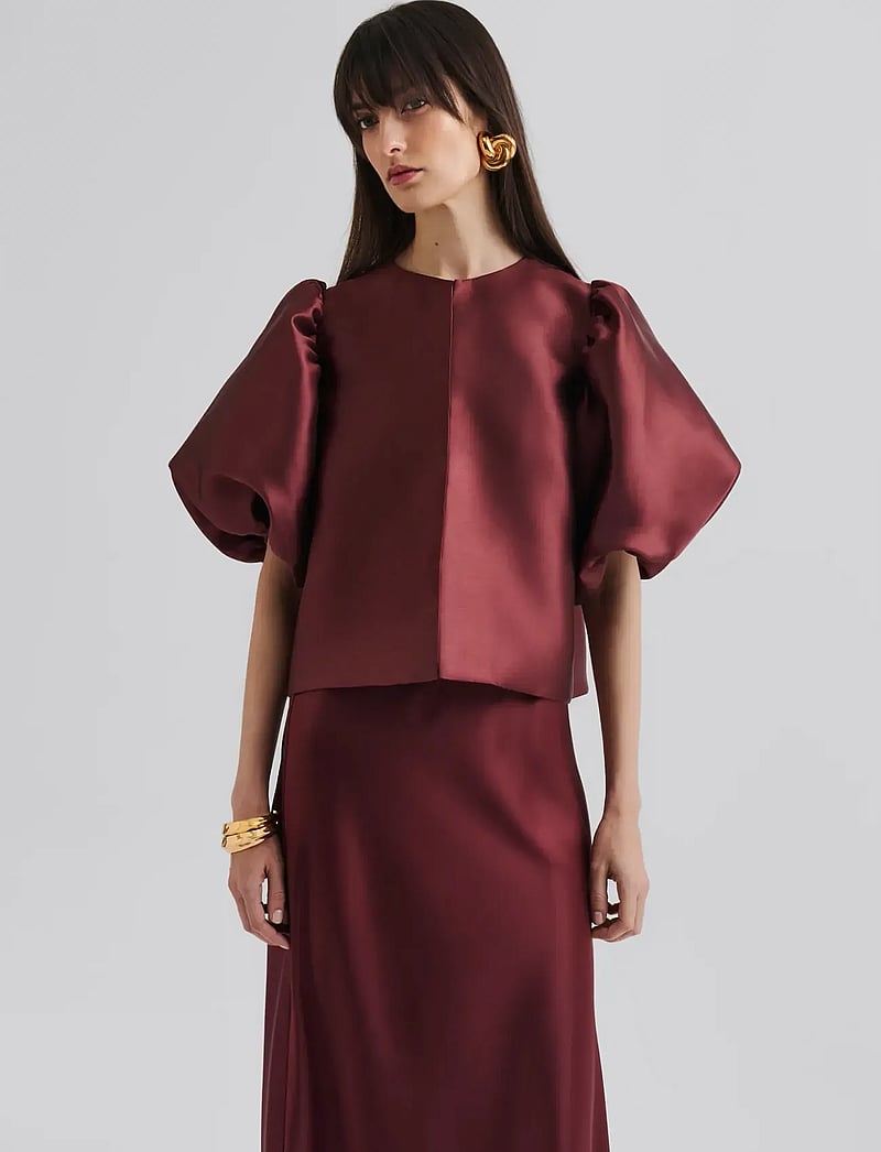 Malina - Cleo Blouse - kurzämlige blusen - wine - 0