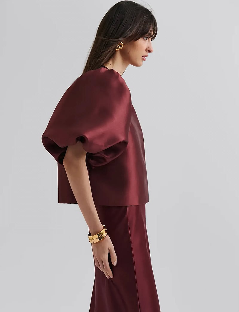 Malina - Cleo Blouse - kurzämlige blusen - wine - 4