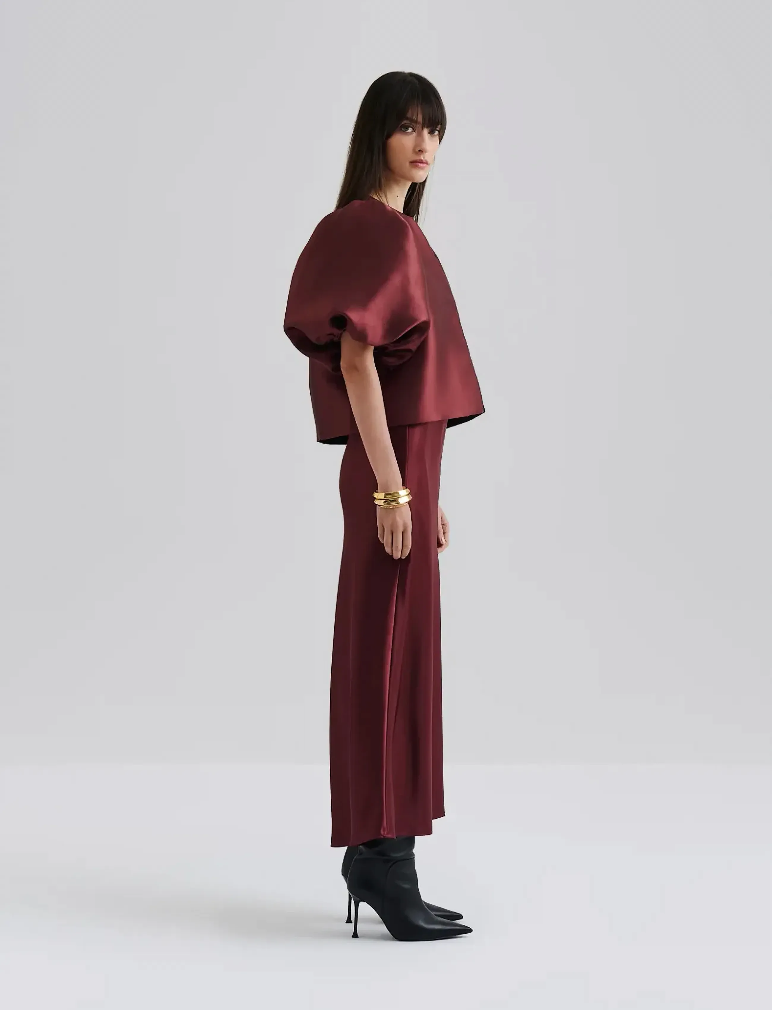 Malina - Cleo Blouse - kurzämlige blusen - wine - 5