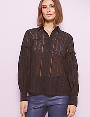 Malina - Juno blouse - langärmlige hemden - black - 2