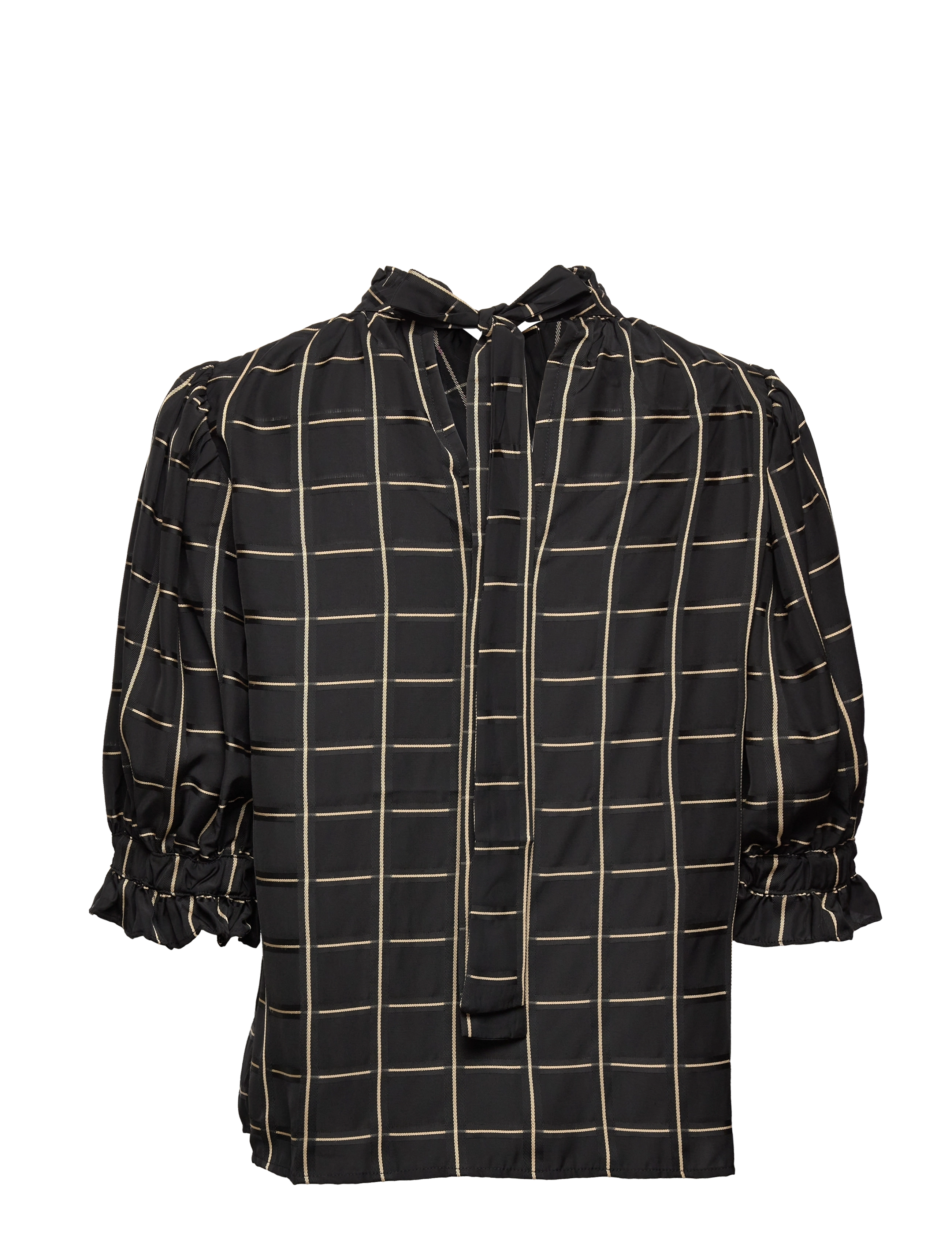 By Malina - Calla blouse - black check - 1