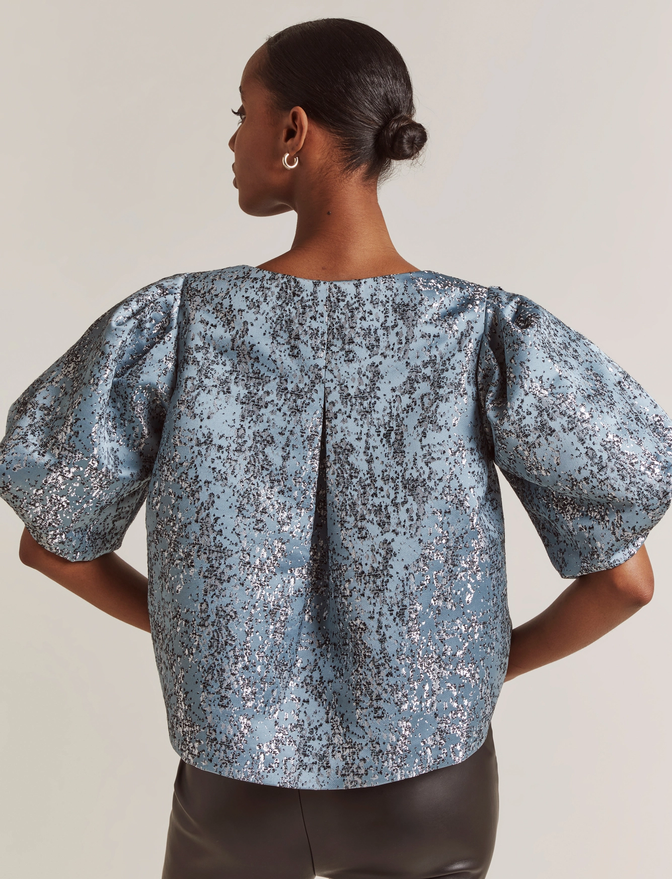 Malina - Annie blouse - dove blue metallic - 3