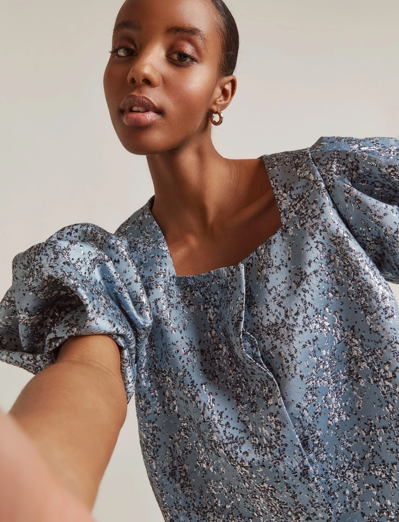 Malina - Annie blouse - dove blue metallic - 4