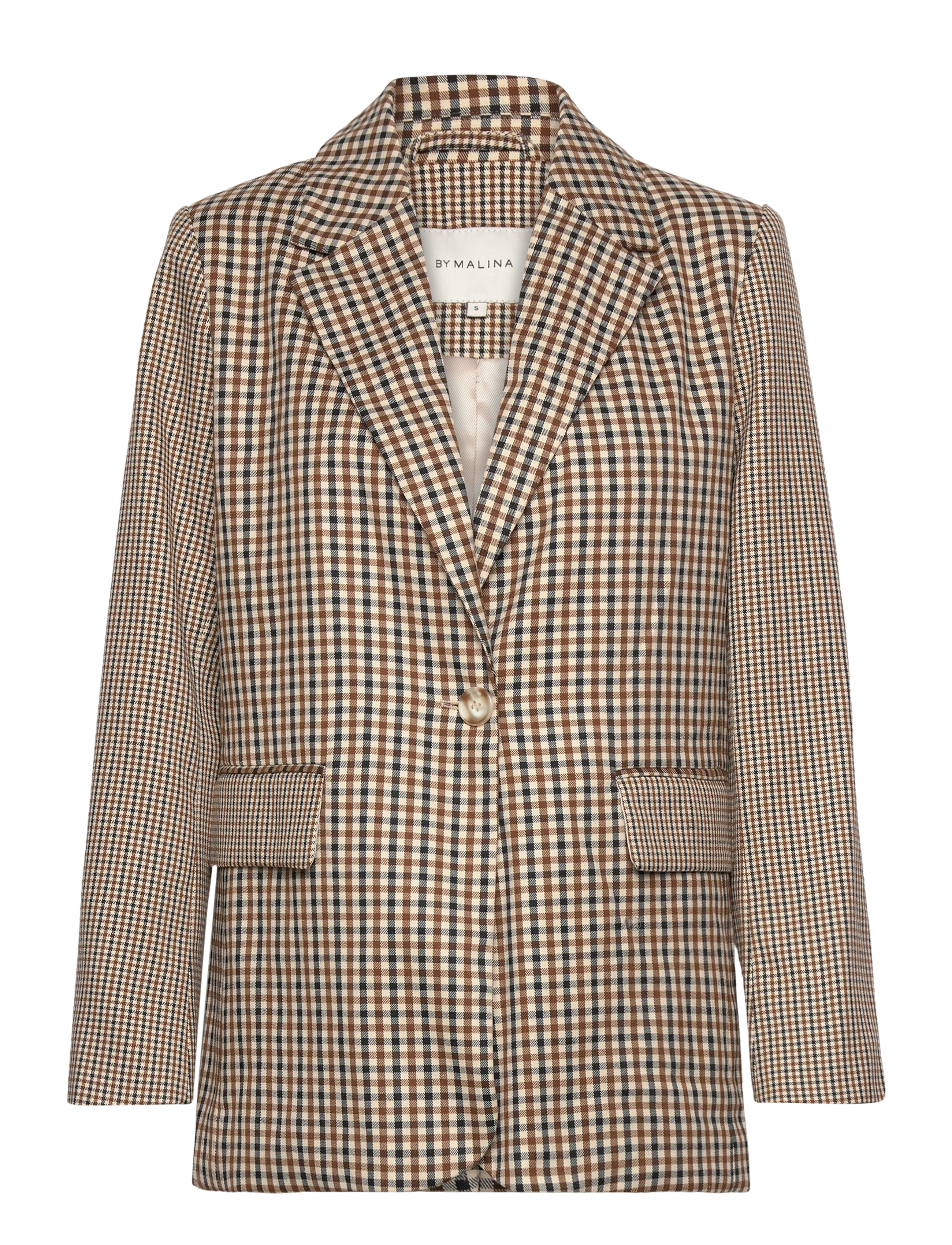 Malina - Leah blazer - cognac check - 0