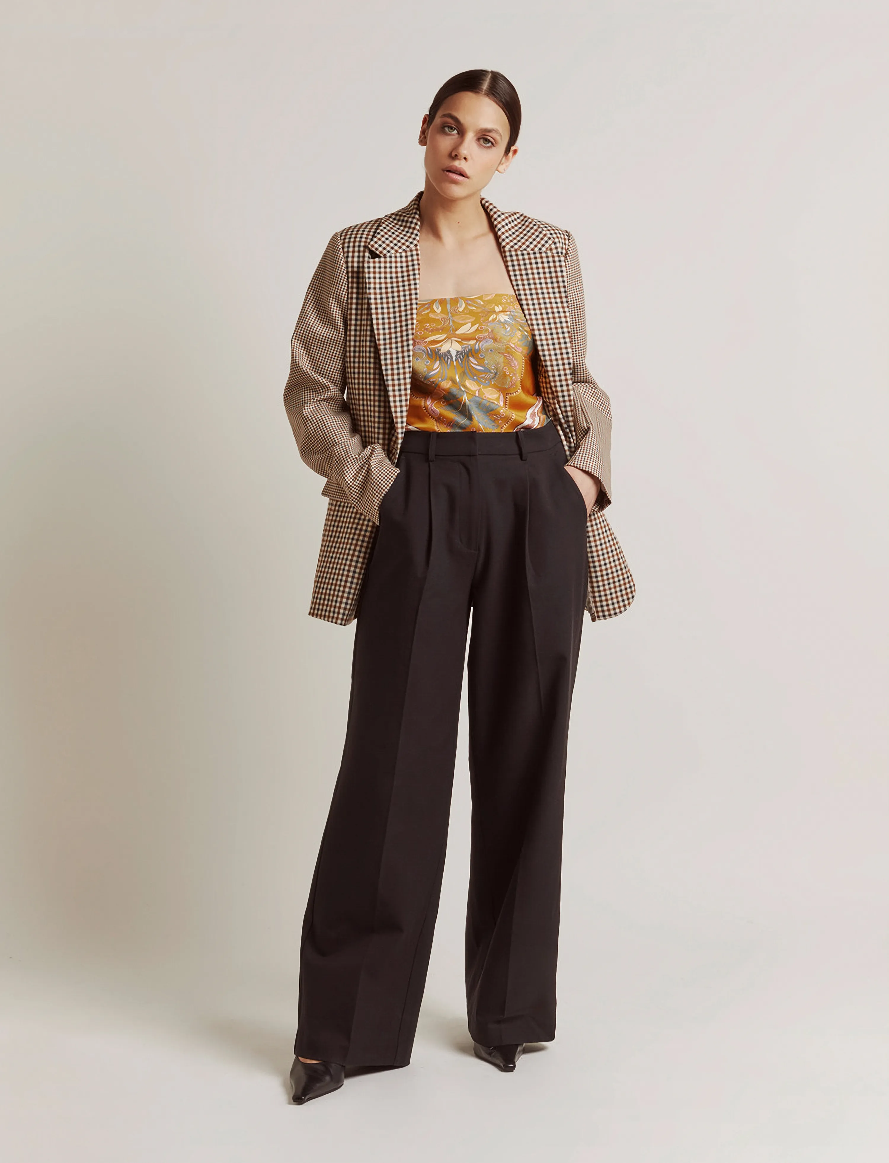 Malina - Leah blazer - cognac check - 2