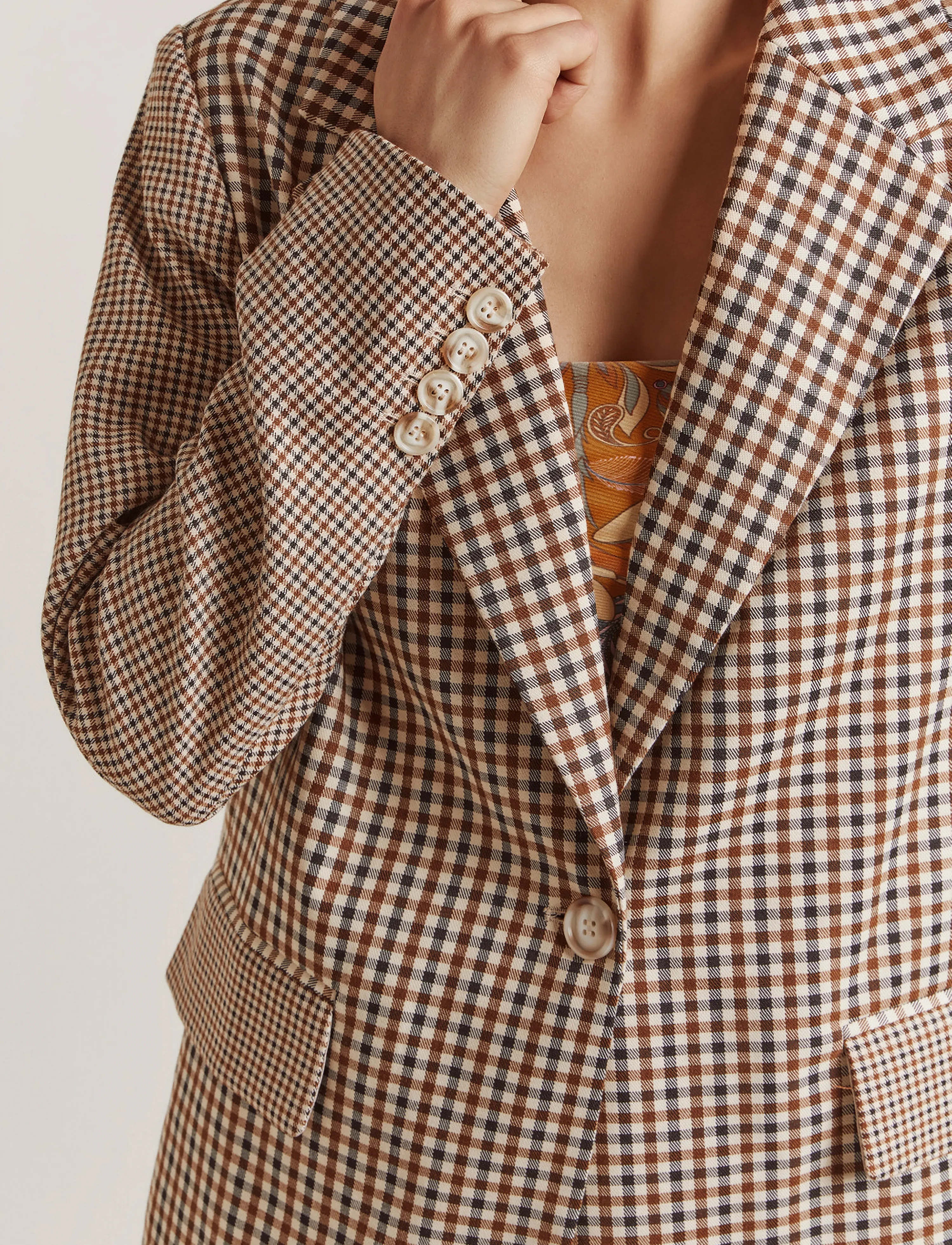 Malina - Leah blazer - cognac check - 5