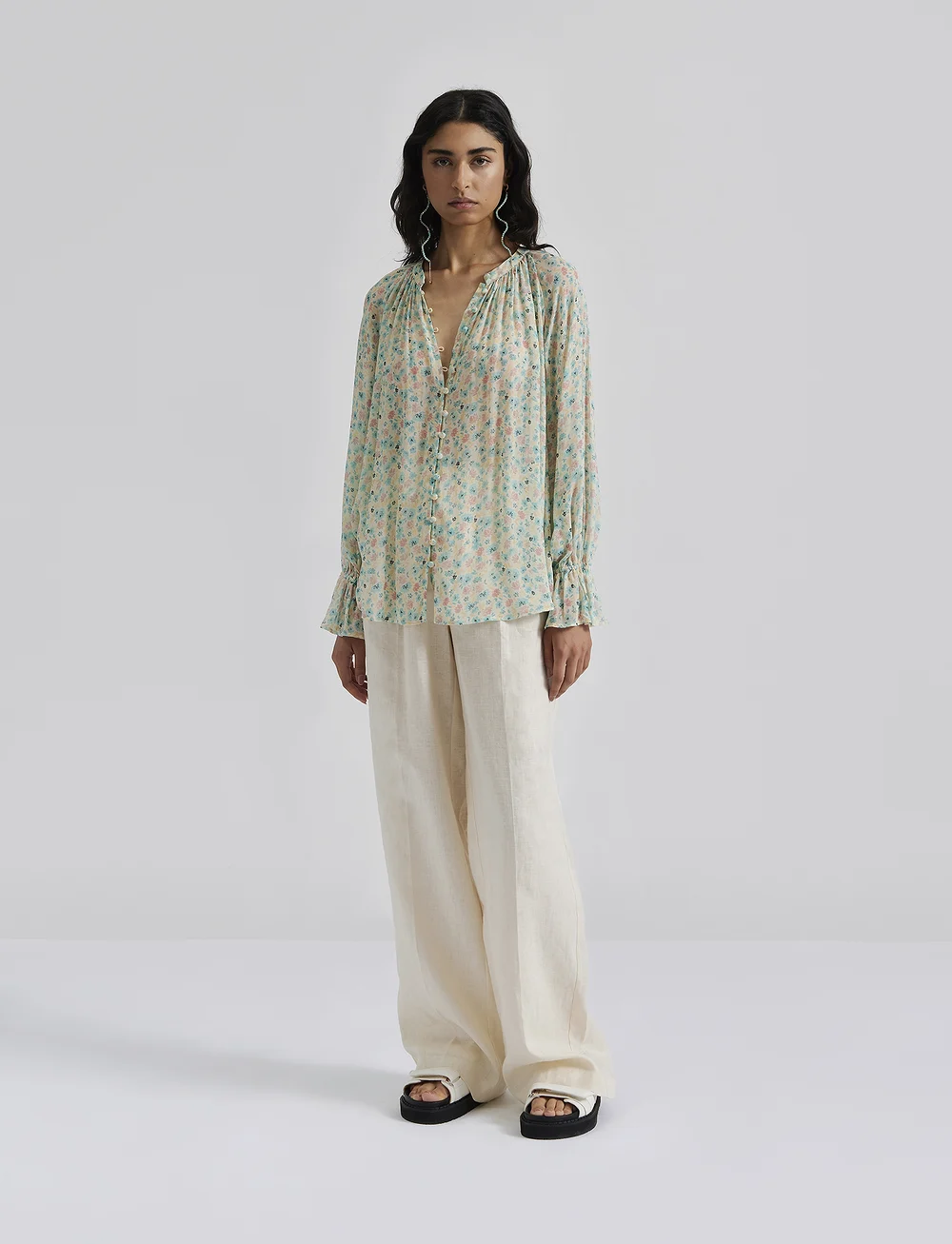 Malina - Celine Blouse - långärmade blusar - ditsy - 0