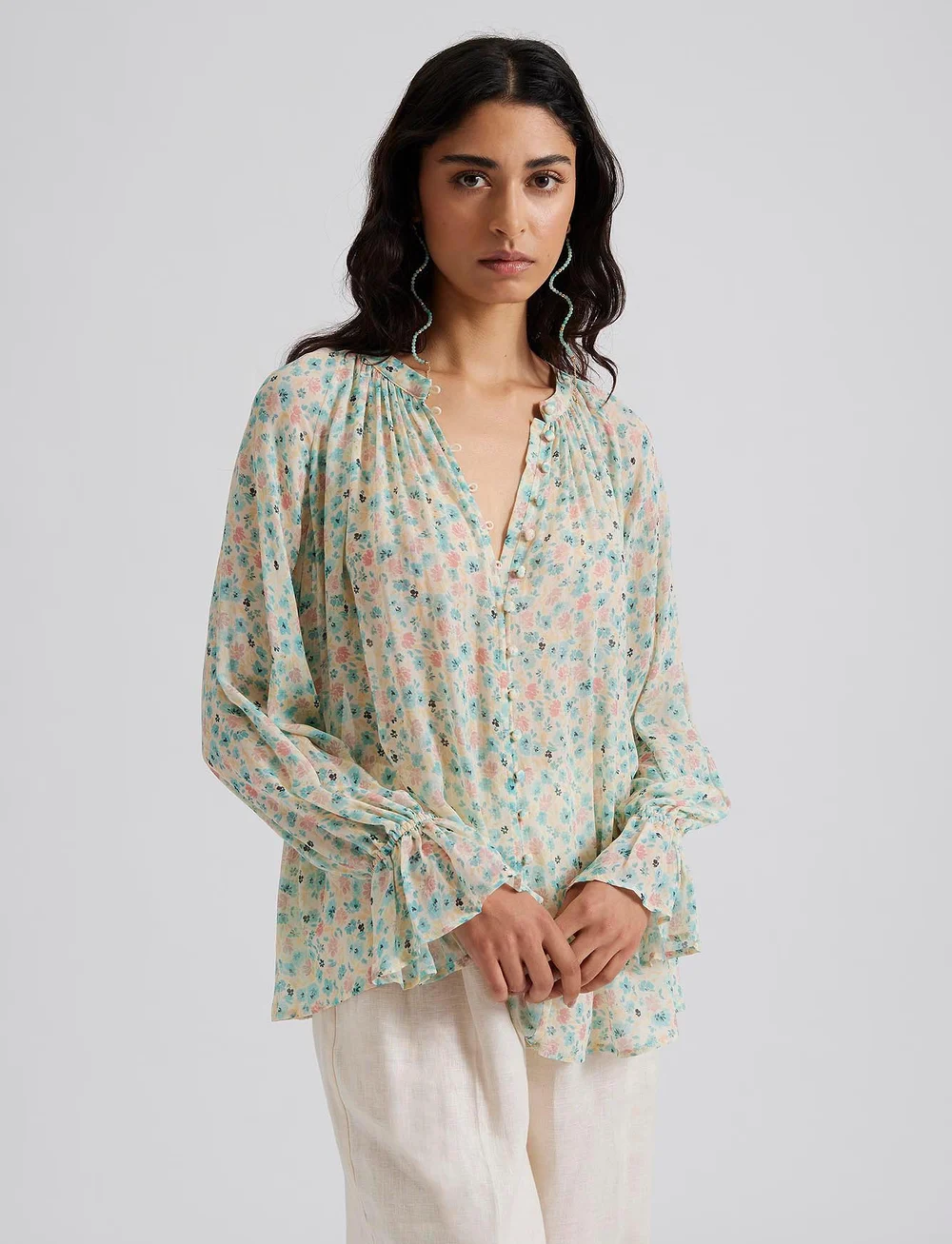 Malina - Celine Blouse - långärmade blusar - ditsy - 4