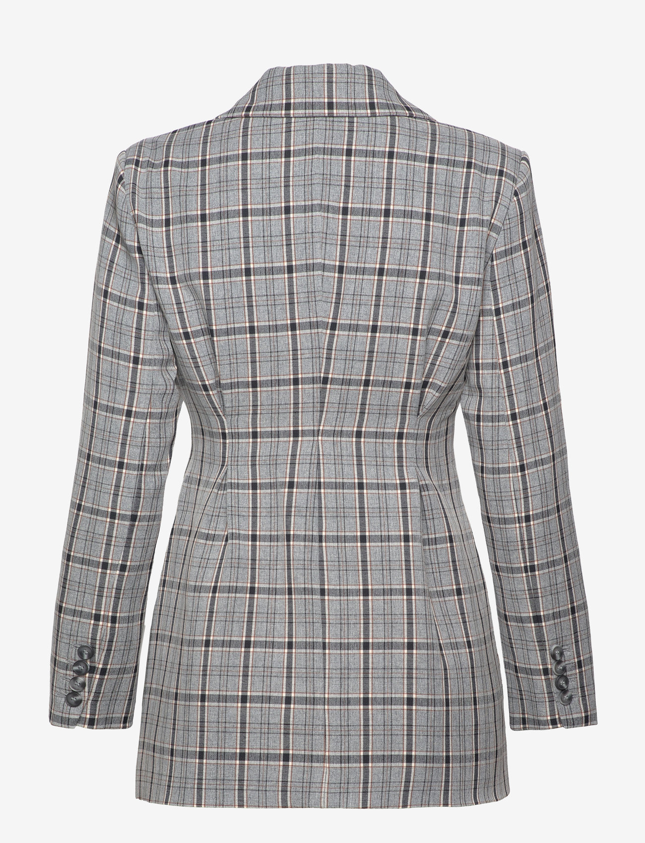 Malina - Clover one-button blazer - stone grey check - 1