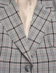 Malina - Clover one-button blazer - festklær til outlet-priser - stone grey check - 2